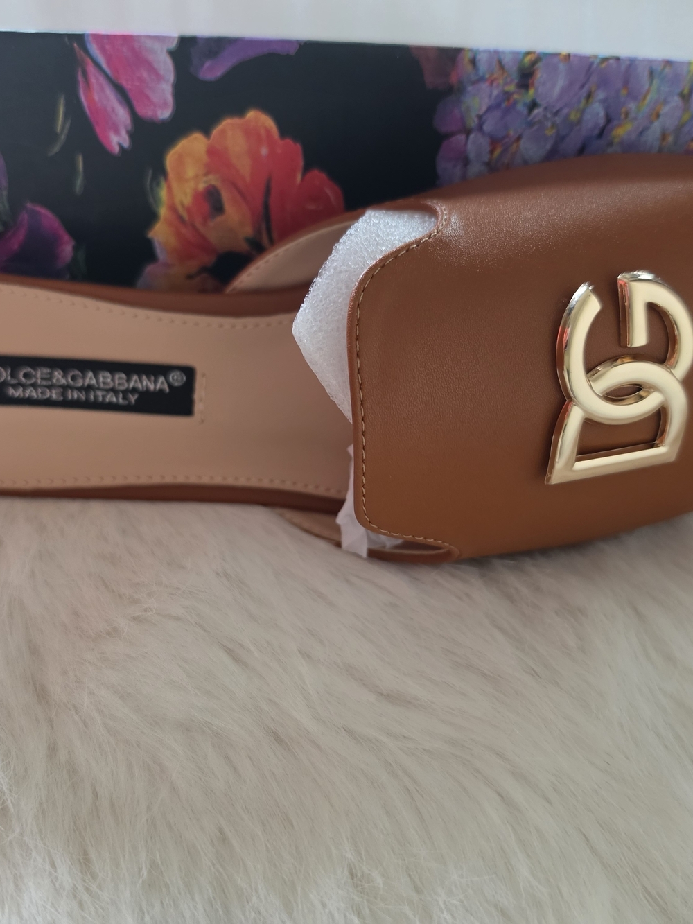 Dolce & Gabbana Tan Leather Logo Shoulder Bag